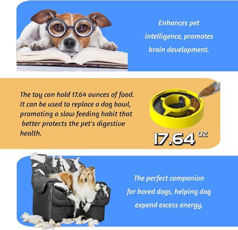وعاء تغذية بطيء للكلاب من GERYUAEG للكلاب الكبيرة/المتوسطة/الصغيرة، وعاء طعام تفاعلي دوار للكلاب، ألعاب ألغاز للحيوانات الأليفة للملل والتحفيز الذهني، وعاء تغذية طعام الكلاب لتدريب الذكاء in Kuwait