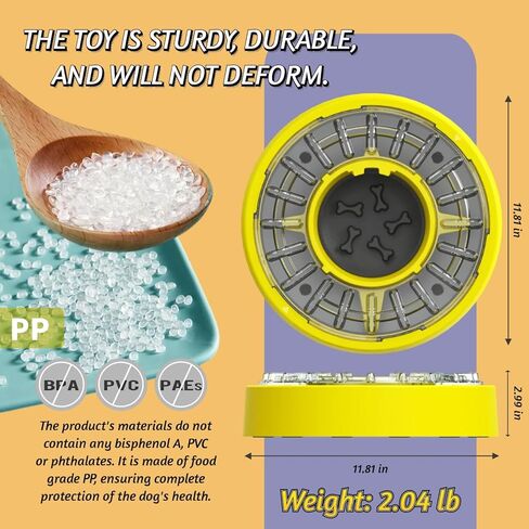 وعاء تغذية بطيء للكلاب من GERYUAEG للكلاب الكبيرة/المتوسطة/الصغيرة، وعاء طعام تفاعلي دوار للكلاب، ألعاب ألغاز للحيوانات الأليفة للملل والتحفيز الذهني، وعاء تغذية طعام الكلاب لتدريب الذكاء in Kuwait