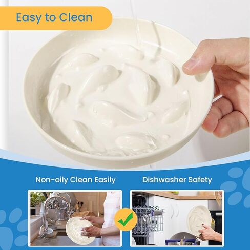Iunpvet Ceramic Cat Slow Feeder Food Bowl, Higher Edges Non-Spill Design Fun Cat Puzzle Feeder Bowl, Anti Vomiting Anti Gulping Healthy Eating Diet Pet Bowls for Small Pets(Ceramic+Circular+White) in Saudi Arabia