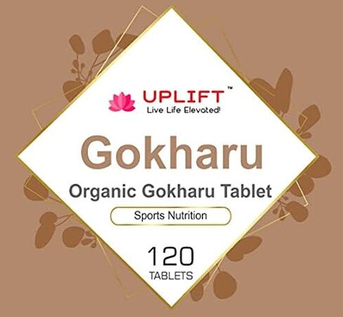Uplift Organic Tribulus Terrestris (Gokharu) Tablets-120 Count |100% Pure & Natural Herbal Supplement | May Promote Stamina and Energy| Supports Kidney & Urinary System in Saudi Arabia