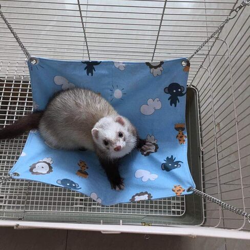 Ferret Cat Hammock Bed for Cage 100% Handmade Pet Canvas Hammocks for Small Animals, Kitten, Guinea Pig, Bunny, Rabbit, Rat Comfortable Hanging Bed, Soft Sleepy Mat Pad for Sleeping and Resting in Saudi Arabia