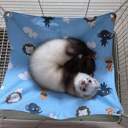 Ferret Cat Hammock Bed for Cage 100% Handmade Pet Canvas Hammocks for Small Animals, Kitten, Guinea Pig, Bunny, Rabbit, Rat Comfortable Hanging Bed, Soft Sleepy Mat Pad for Sleeping and Resting in Saudi Arabia