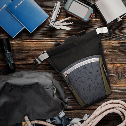 Chalk Bag for Rock Climbing with Liquid Chalk and Carbine, Large Chalk Bucket Bouldering with Magnetic Closure, Zippered Pocket, Brush Holders in Kuwait