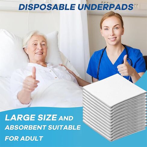 وسادات سرير كبيرة للاستعمال مرة واحدة، مكونة من 10 قطع مقاس 60 × 90 سم، وسادة تغيير الحفاضات، مفارش سرير فائقة الامتصاص لكبار السن والبالغين والأطفال والحيوانات الأليفة in Kuwait