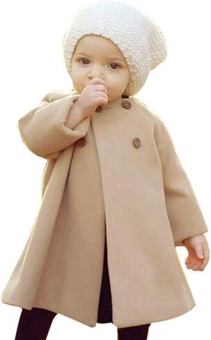XFGLCK Toddler Baby Girls Coats Cloak Button Jacket Outerwear Fall Winter Clothes in Kuwait