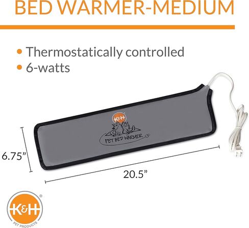 K&H Pet Bed Warmer, Safety Listed, Cat Heating Pad, Small 10.25x9.25in Gray in Kuwait