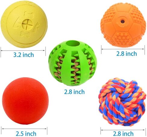 Volacopets Puppy Balls - Pack with Different Functions & Teething Toys for Small Dogs, Squeaky Dog Balls, Rubber Chew Toys for Enrichment in Kuwait