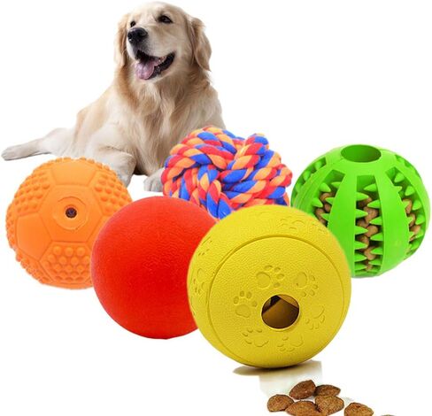 Volacopets Puppy Balls - Pack with Different Functions & Teething Toys for Small Dogs, Squeaky Dog Balls, Rubber Chew Toys for Enrichment in Kuwait