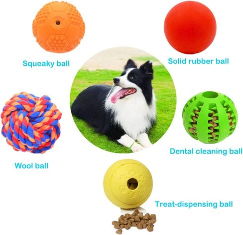 Volacopets Puppy Balls - Pack with Different Functions & Teething Toys for Small Dogs, Squeaky Dog Balls, Rubber Chew Toys for Enrichment in Kuwait