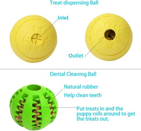 Volacopets Puppy Balls - Pack with Different Functions & Teething Toys for Small Dogs, Squeaky Dog Balls, Rubber Chew Toys for Enrichment in Kuwait