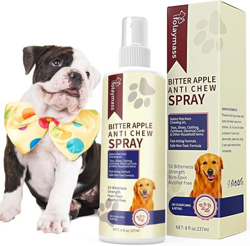 folaymass No Chew Spray for Dogs, Dog & Cat Deterrent Spray, Bitter Apple Spray for Dogs to Stop Chewing, Dog Training & Behavior Aids in Kuwait