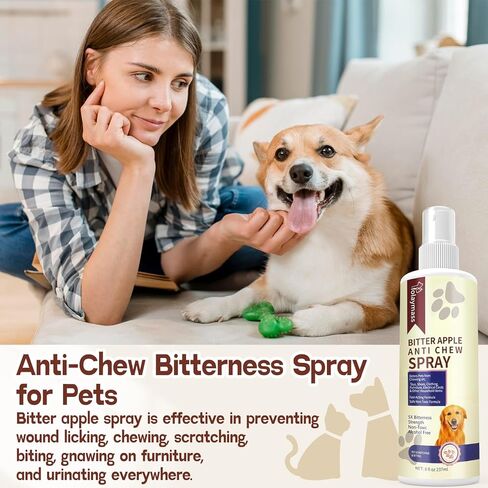 folaymass No Chew Spray for Dogs, Dog & Cat Deterrent Spray, Bitter Apple Spray for Dogs to Stop Chewing, Dog Training & Behavior Aids in Kuwait
