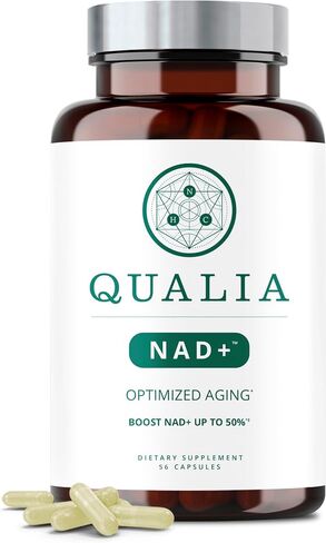 NEUROHACKER COLLECTIVE Qualia NAD+ مكمل نيكوتيناميد ريبوسيد nr، يمكن أن يعزز مستويات NAD+ حتى 50% مع: NR (نيكوتيناميد ريبوسيد من NIAGEN)، النياسين والنياسيناميد - نباتي (56 كبسولة) in Saudi Arabia