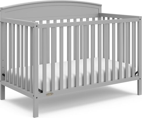 سرير أطفال Graco Benton 5 في 1 قابل للتحويل مع درج (أسود) - يتحول من سرير أطفال إلى سرير طفل صغير، سرير نهاري وسرير كامل الحجم، يناسب مرتبة سرير أطفال قياسية كاملة الحجم، قاعدة دعم مرتبة قابلة للتعديل in Kuwait