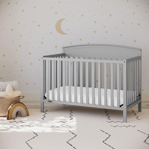 سرير أطفال Graco Benton 5 في 1 قابل للتحويل مع درج (أسود) - يتحول من سرير أطفال إلى سرير طفل صغير، سرير نهاري وسرير كامل الحجم، يناسب مرتبة سرير أطفال قياسية كاملة الحجم، قاعدة دعم مرتبة قابلة للتعديل in Kuwait