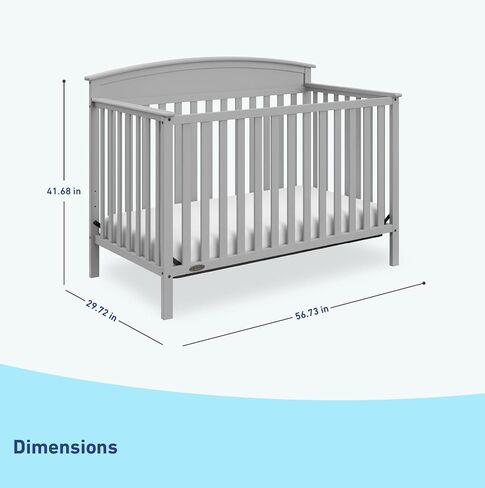سرير أطفال Graco Benton 5 في 1 قابل للتحويل مع درج (أسود) - يتحول من سرير أطفال إلى سرير طفل صغير، سرير نهاري وسرير كامل الحجم، يناسب مرتبة سرير أطفال قياسية كاملة الحجم، قاعدة دعم مرتبة قابلة للتعديل in Kuwait