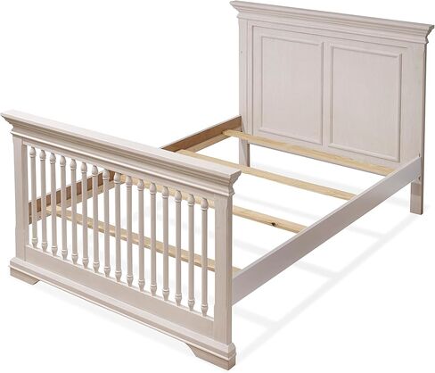 Sorelle Furniture Portofino Crib, Classic 4-In-1 Convertible Crib, Crib Made of Wood, Non-Toxic Finish, Wooden Baby Bed, Toddler Bed, Child’s Daybed and Full-Size Bed, Nursery Furniture-Weathered Gray in Kuwait
