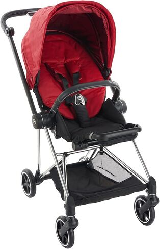 Cybex Mios 2 Complete Stroller, One-Hand Compact Fold, Reversible Seat, Smooth Ride All-Wheel Suspension, Extra Storage, Adjustable Leg Rest, XXL Sun Canopy, in Fancy Pink with Chrome/Black Frame in Saudi Arabia