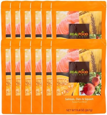 Real Food Blends Quinoa, Kale & Hemp - Pureed Food Meal for Feeding Tubes, 9.4 oz Pouch (Pack of 12 Pouches) in Kuwait
