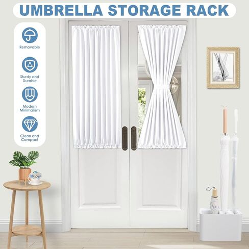 حامل مظلة حامل مظلة من توركينج مع صينية تنقيط، حامل تخزين المظلة رف تصريف للمدخل، منظم مظلة بلاستيكية يحمل 10 مظلات طويلة وقصيرة لديكور المنزل والمكتب in Kuwait