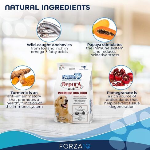 Forza10 Active Depura Daily Life Protection Dry Dog Food, Limited Ingredient Gluten Free All Natural Ingredients Omega 6 Vet Recommended Dog Food (Fish, 22 Pounds) in Kuwait