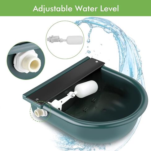 Animal Water Drinking Trough, Automatic Cow Drinking Water Bowl Feeder Trough Dispenser Waterer Livestock Water Tank with Float Ball Valves for Pet Dog Horse Cattle Goat Sheep in Saudi Arabia
