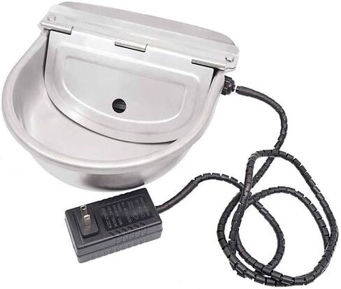 MUDUOBAN وعاء الماء الساخن التلقائي في الهواء الطلق الفولاذ المقاوم للصدأ وعاء تسخين لفصل الشتاء الحيوانات الأليفة وعاء حراري مع صمام الكرة تعويم للكلاب الحصان الماعز الماشية خنزير الأغنام الماشية الحيوان in Kuwait