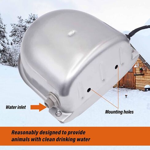 MUDUOBAN وعاء الماء الساخن التلقائي في الهواء الطلق الفولاذ المقاوم للصدأ وعاء تسخين لفصل الشتاء الحيوانات الأليفة وعاء حراري مع صمام الكرة تعويم للكلاب الحصان الماعز الماشية خنزير الأغنام الماشية الحيوان in Kuwait