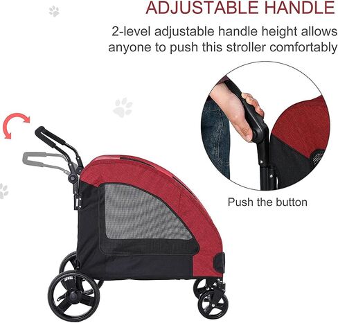MYOYAY Dog Stroller Foldable Pet Jogger Stroller for Single or Multiple Medium And Large Dogs Travel Carrier Breathable Animal Stroller with 4 Wheels Easily Walk in/Out Up to 120 lbs 31.8x37.8x42.5 In in Saudi Arabia