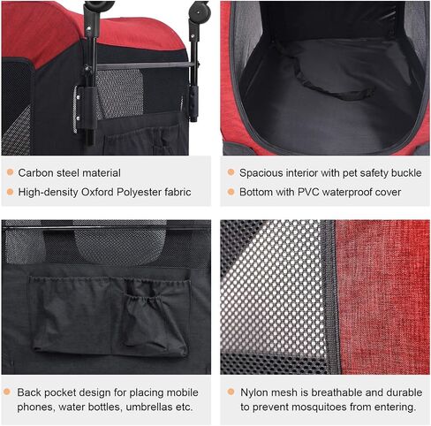 MYOYAY Dog Stroller Foldable Pet Jogger Stroller for Single or Multiple Medium And Large Dogs Travel Carrier Breathable Animal Stroller with 4 Wheels Easily Walk in/Out Up to 120 lbs 31.8x37.8x42.5 In in Saudi Arabia