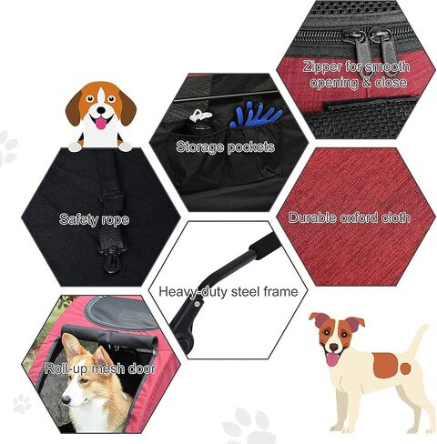 MYOYAY Dog Stroller Foldable Pet Jogger Stroller for Single or Multiple Medium And Large Dogs Travel Carrier Breathable Animal Stroller with 4 Wheels Easily Walk in/Out Up to 120 lbs 31.8x37.8x42.5 In in Saudi Arabia