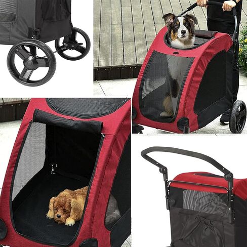 MYOYAY Dog Stroller Foldable Pet Jogger Stroller for Single or Multiple Medium And Large Dogs Travel Carrier Breathable Animal Stroller with 4 Wheels Easily Walk in/Out Up to 120 lbs 31.8x37.8x42.5 In in Saudi Arabia