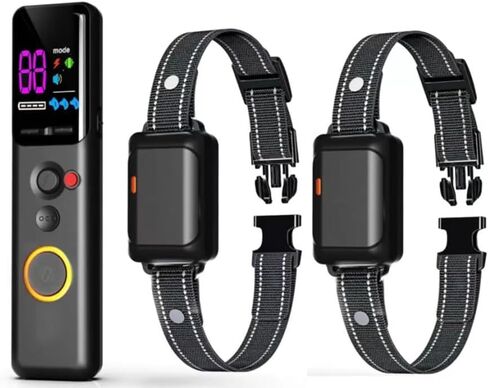 طوق صدمات للكلاب لكلبين - (8-120 رطل) طوق تدريب كهربائي للكلاب قابل لإعادة الشحن مقاوم للماء مع جهاز تحكم عن بعد للكلاب الصغيرة والمتوسطة والكبيرة مع أوضاع صدمة آمنة للاهتزاز in Kuwait