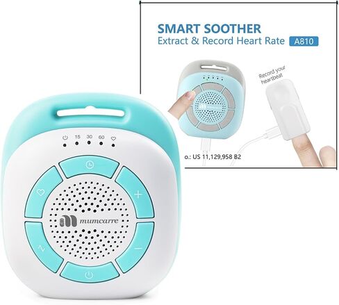 Smart White Noise Sound Machine Records Mom's Real Heart Rate, Portable Sound Machine for Sleep for Infants, Baby, Kids, Adults, Sleep Soother/w Heart Beat, 19 White Noises, 4 Timers, 7 Volume Levels in Saudi Arabia