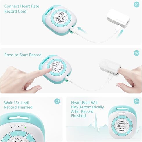 Smart White Noise Sound Machine Records Mom's Real Heart Rate, Portable Sound Machine for Sleep for Infants, Baby, Kids, Adults, Sleep Soother/w Heart Beat, 19 White Noises, 4 Timers, 7 Volume Levels in Saudi Arabia
