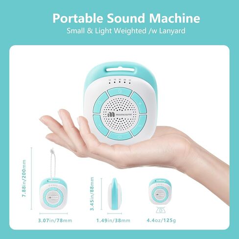 Smart White Noise Sound Machine Records Mom's Real Heart Rate, Portable Sound Machine for Sleep for Infants, Baby, Kids, Adults, Sleep Soother/w Heart Beat, 19 White Noises, 4 Timers, 7 Volume Levels in Saudi Arabia