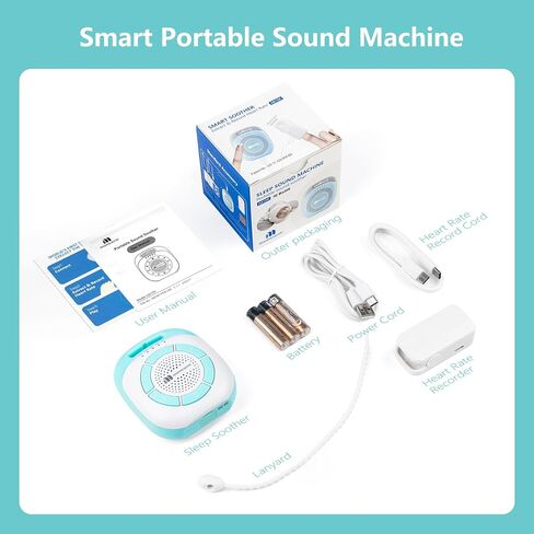 Smart White Noise Sound Machine Records Mom's Real Heart Rate, Portable Sound Machine for Sleep for Infants, Baby, Kids, Adults, Sleep Soother/w Heart Beat, 19 White Noises, 4 Timers, 7 Volume Levels in Saudi Arabia