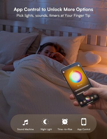 White Noise Machine APP Control Baby White Noise Sound Machine Night Light for Adults Kids, Sleeping Home Nursery Soother Machine, Natural Sounds Therapy, Time-to-Rise Sleep Trainer, Nursery Lamp in Kuwait