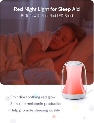 White Noise Machine APP Control Baby White Noise Sound Machine Night Light for Adults Kids, Sleeping Home Nursery Soother Machine, Natural Sounds Therapy, Time-to-Rise Sleep Trainer, Nursery Lamp in Kuwait