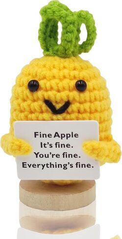 مخلل دعم عاطفي إيجابي صغير مضحك يدويًا، أشياء لطيفة مضحكة من الصوف المحبوك يدويًا، حلي عيد الميلاد من الكروشيه، هدايا أقل من 10 دولارات للنساء وزملاء العمل والأصدقاء والأسرة 4.27 بوصة (النمط 4) in Kuwait