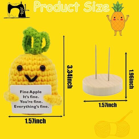 مخلل دعم عاطفي إيجابي صغير مضحك يدويًا، أشياء لطيفة مضحكة من الصوف المحبوك يدويًا، حلي عيد الميلاد من الكروشيه، هدايا أقل من 10 دولارات للنساء وزملاء العمل والأصدقاء والأسرة 4.27 بوصة (النمط 4) in Kuwait