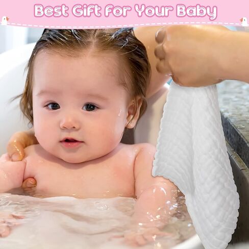 Breling 20 Pcs Baby Muslin Washcloth 12 x 12 Inch 100% Cotton Soft and Absorbent Muslin Washcloth Burp Cloth Wipe Newborn Face Towel for Baby Boy Girl Sensitive Skin(Pink, Bean Paste, Dark Pink) in Kuwait