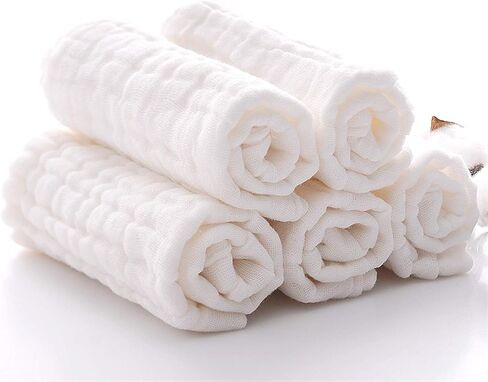 Baby Bath Towels, Super Soft Cotton Receiving Blanket for Baby's Delicate Skin,2Pack Swaddle Blanket for Newborns Toddlers Boy Girl,Baby Registry as Shower (White+White) in Saudi Arabia