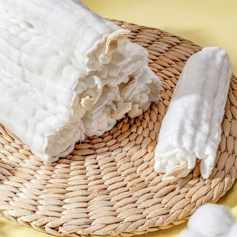 Baby Bath Towels, Super Soft Cotton Receiving Blanket for Baby's Delicate Skin,2Pack Swaddle Blanket for Newborns Toddlers Boy Girl,Baby Registry as Shower (White+White) in Saudi Arabia