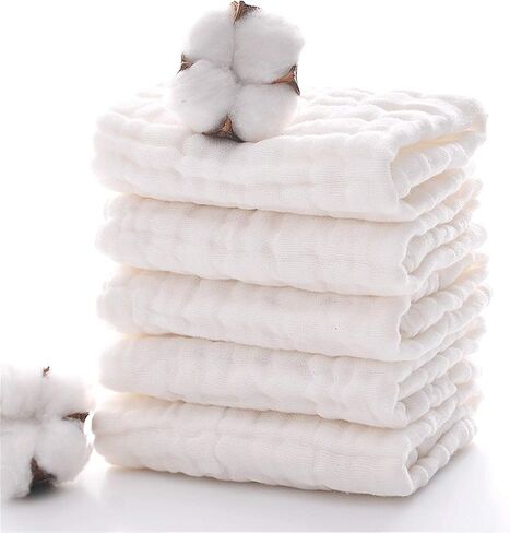 Baby Bath Towels, Super Soft Cotton Receiving Blanket for Baby's Delicate Skin,2Pack Swaddle Blanket for Newborns Toddlers Boy Girl,Baby Registry as Shower (White+White) in Saudi Arabia
