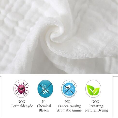 Baby Bath Towels, Super Soft Cotton Receiving Blanket for Baby's Delicate Skin,2Pack Swaddle Blanket for Newborns Toddlers Boy Girl,Baby Registry as Shower (White+White) in Saudi Arabia