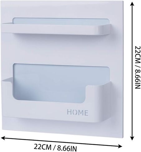 OKOMATCH Bedside Shelf - Stick On Wall Mounted Bed Room,Dorm,Office Adhesive Floating Accessories Caddy Organizer/Holder for Phone,Glasses,Remote Control,Keys,Pens - Plastic Material- White in Saudi Arabia