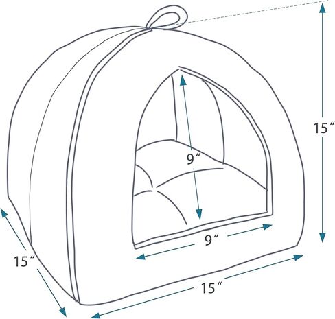 Petchief Cat Beds for Indoor Cats,Cat Bed Cave with Removable Washable Cushioned Pillow, Soft Plush Premium Cotton No Deformation Cat Caves,Grey Linen (S) in Saudi Arabia