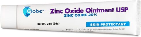 Globe Zinc Oxide Ointment 20%| 2 Ounce Tube (3 Pack) (Total 6 oz) | Advanced Skin Protection | for Diaper Rash, Relief from Poison Ivy, Sumac & Oak, Protects from Wetness, Protects Chafed Skin in Saudi Arabia