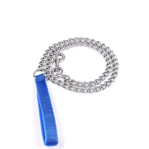 Chain Leash Metal Dog Leash Chrome Plated with Soft Padded Handle for Small Dogs.(S, Black Handle) in Kuwait